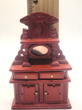 Load image into Gallery viewer, Dollhouse Miniature ~ 1:24 Scale, Elegant Cherry Cabinet with Oval Mirror

