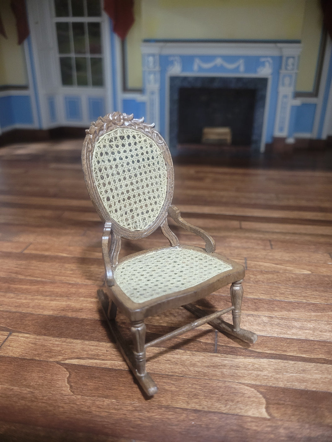 Handmade Wooden Wicker Rocking Chair