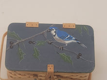 Load image into Gallery viewer, Handpainted Bluejay on Al Chandronnait Basket - 1987

