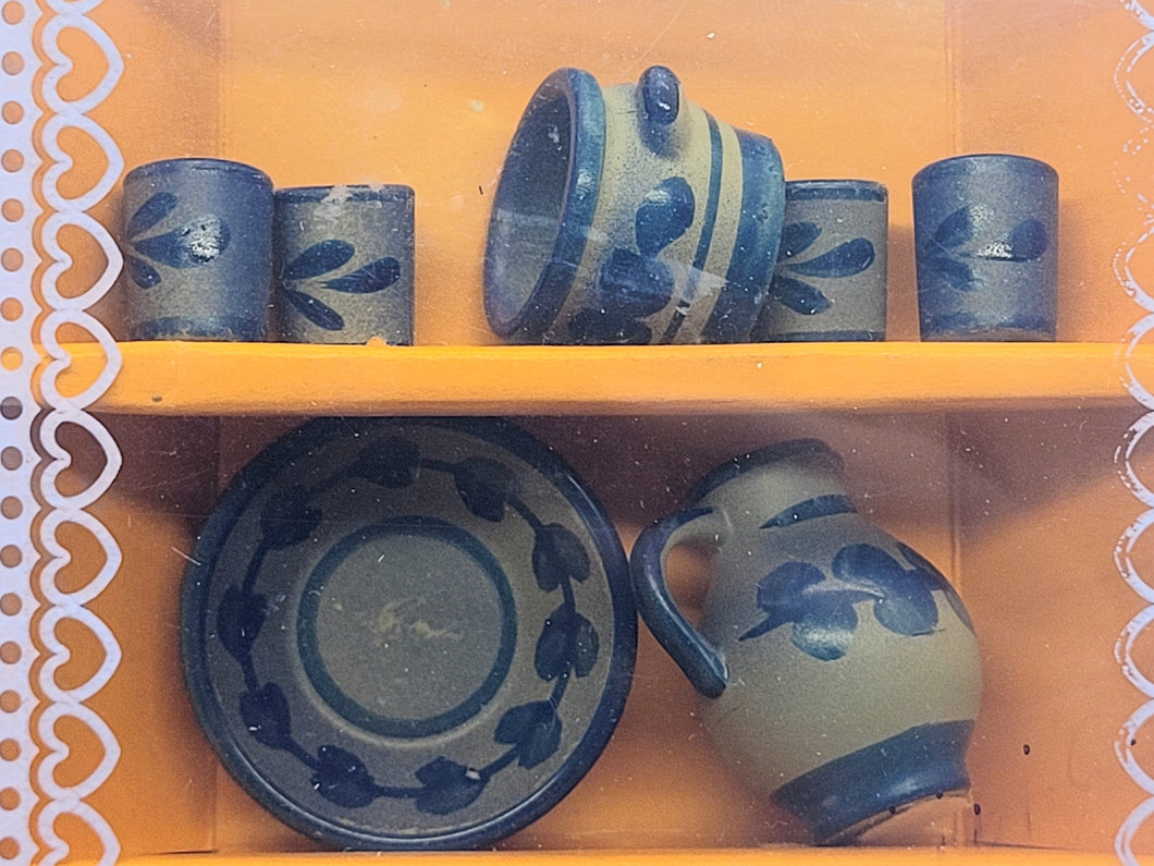 Dollhouse Miniature ~ 7pc Porcelain Kitchen Dishes Set