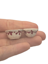 Load image into Gallery viewer, Glazed Ceramic Stacking Bowl Set 2pc Handpainted
