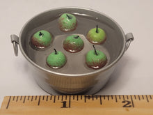 Load image into Gallery viewer, Spooky Bobbing for Apples in Silver Galvanized Tub
