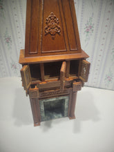 Load image into Gallery viewer, Tall Wooden Fireplace w/ Cabinets and Faux Marble
