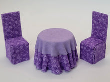 Load image into Gallery viewer, Handmade Purple Fabric Table and Chairs Set
