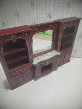 Load image into Gallery viewer, Fireplace Wooden Bookshelf Wall w/ Mirror Hand-Painted
