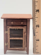Load image into Gallery viewer, Dollhouse Miniature ~ Wooden Cabinet with Wire Mesh Door
