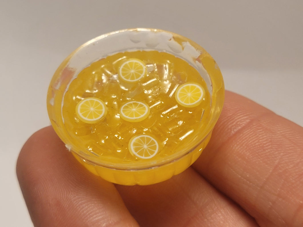 Lemon Punch in Glass Bowl with 8 Glasses
