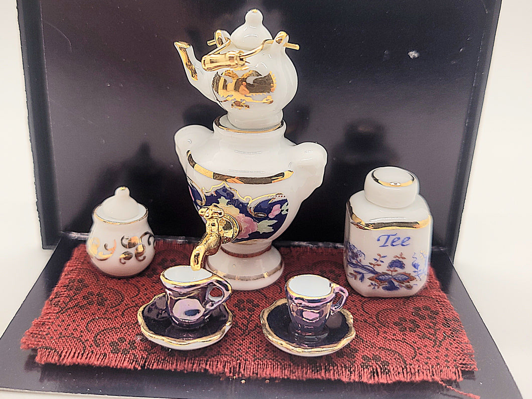 Dollhouse Miniature ~ 1:12 Scale, 5pc Tea Set by Reutter Porcelain