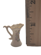 Load image into Gallery viewer, Glazed Porcelain Pitcher with Handpainted Flowers *HAS CHIP*
