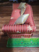 Load image into Gallery viewer, 2pc Red Striped Living Room Set, Couch &amp; Chair w/ Pillows
