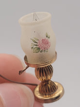 Load image into Gallery viewer, Dollhouse Miniature ~ Rose Table Lamp with Gold Stand by Lighting Bug
