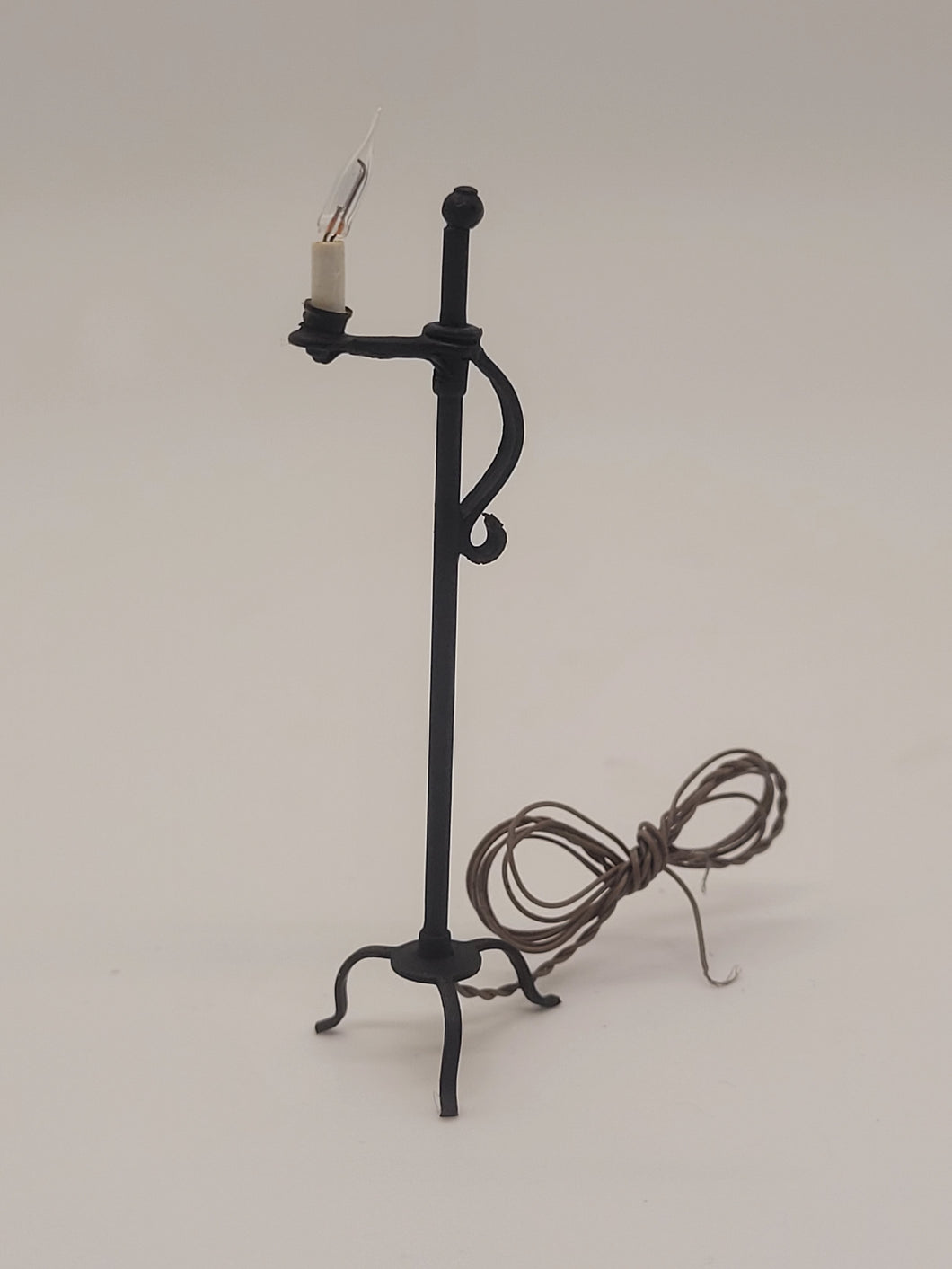 Dollhouse Miniature ~ Black Candle Holder Lamp