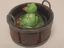 Load image into Gallery viewer, Frog in Wooden Bucket with Water and Turtles
