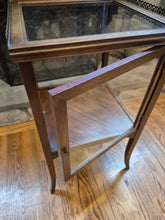 Load image into Gallery viewer, Cute Brown Glass Cabinet with Metal Accents
