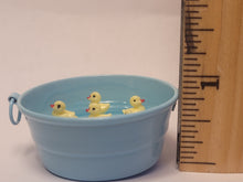 Load image into Gallery viewer, Baby Ducks in Blue Galvanized Bucket
