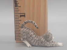 Load image into Gallery viewer, Resin Grey Tabby Cat Stretching Position
