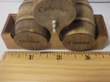 Load image into Gallery viewer, Medium - Cabernet, Chianti, and Chablis Barrels on Wooden Holder
