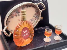 Load image into Gallery viewer, Dollhouse Miniature ~ Cognac with Filigree Tray and Brandy Glasses 1.620/5, Reutter Porcelain
