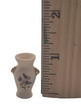 Load image into Gallery viewer, Vintage Porcelain Vase with Handpainted Flowers with Golden Handles - Signed JD
