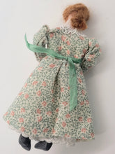 Load image into Gallery viewer, Handmade Young Woman Doll in Green Floral Dress
