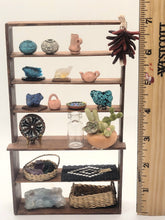 Load image into Gallery viewer, Dollhouse Miniature ~ 1:12 Scale, Wooden Shelf with Southwest Goodies
