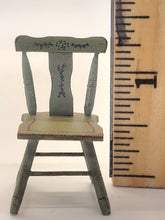 Load image into Gallery viewer, Dollhouse Miniature ~ 1:24 Scale, 2pc Green Wooden Table and Chair Set – Signed RP
