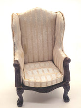 Load image into Gallery viewer, Dollhouse Miniature ~ 1:24 Scale, Striped Chair with Missing Cushion
