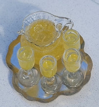 Load image into Gallery viewer, Lemonade in Pitcher with 4 Glasses on Metal Platter
