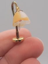 Load image into Gallery viewer, Dollhouse Miniature ~ Yellow &quot;Frosted Glass&quot; Flower Shaped Lamp by Lighting Bug
