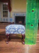 Load image into Gallery viewer, Blue Pattern Walnut Wooden Stool - Bespaq
