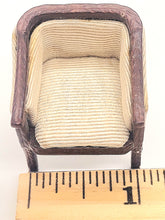 Load image into Gallery viewer, Dollhouse Miniature ~ 1:24 Scale, Wooden Chair with Beige Fabric Upholstery
