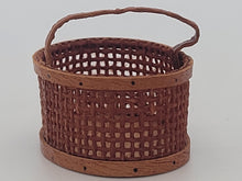Load image into Gallery viewer, Al Chandronnait – Vintage Oval Woven Fabric Basket with Leather Handle
