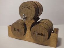 Load image into Gallery viewer, Medium - Zinfandel, Port Wine, Chablis Barrels on Wooden Holder
