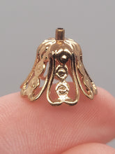 Load image into Gallery viewer, Dollhouse Miniature ~ Golden Lamp w/ See-through Shade by Lighting Bug
