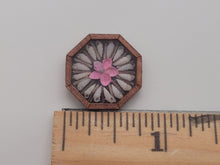 Load image into Gallery viewer, ¾&quot; Sailor&#39;s Valentine - Shells Surrounding Pink Flower - by Pam Friend

