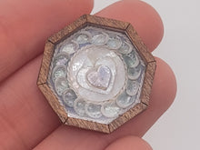 Load image into Gallery viewer, 1&quot; Sailor&#39;s Valentine - Silver Hearts and Shells - by Pam Friend
