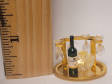 Load image into Gallery viewer, Brass Wine Holder with Wine and Glasses
