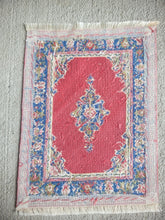Load image into Gallery viewer, Dollhouse Miniature ~ Petit Point Persian-Inspired Floral Medallion Accent Rug - Ursula Sauerberg
