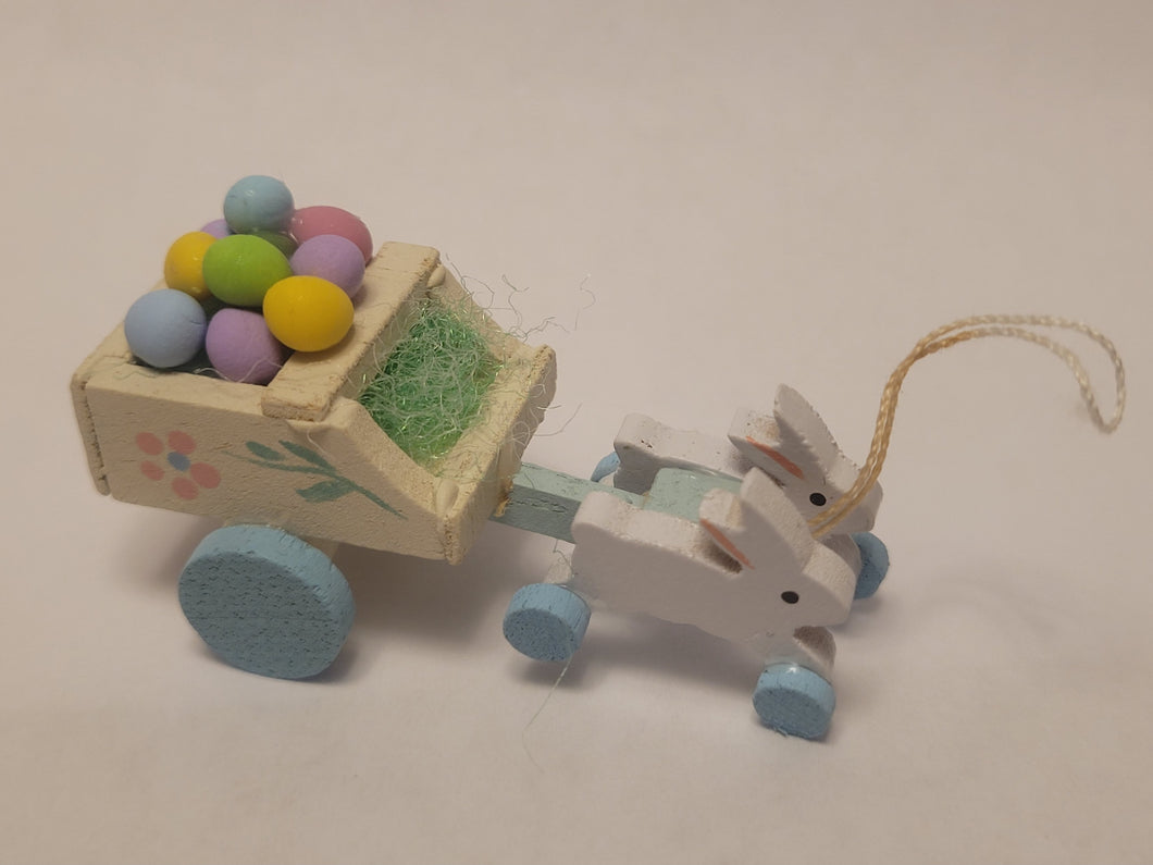 Easter Bunny Cart with Pastel Eggs