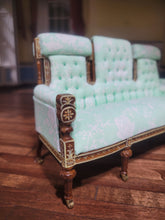 Load image into Gallery viewer, Teal &amp; White Rose Patterned Sofa by JBM

