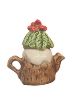Load image into Gallery viewer, Valerie Casson – Porcelain Log Teapot with Holly Berry Lid
