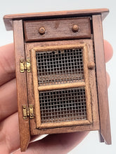 Load image into Gallery viewer, Dollhouse Miniature ~ Wooden Cabinet with Wire Mesh Door
