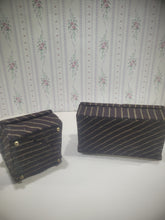 Load image into Gallery viewer, ☆ SALE ☆ 2pc Brown &amp; Tan Striped Sofa and Arm Chair
