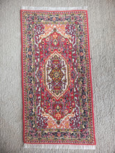 Load image into Gallery viewer, Dollhouse Miniature ~ Petit Point Oriental Elegant Red &amp; White Rug - Ursula Sauerberg
