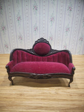 Load image into Gallery viewer, Burgundy/Plum Velvety Sofa
