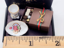 Load image into Gallery viewer, Dollhouse Miniature ~ 1:12 Scale, Box of Chocolates, Cup, and Plate by Reutter Porcelain
