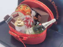 Load image into Gallery viewer, Dollhouse Miniature ~ 1:12 Scale, Christmas Food Gift Basket with Candies and Champagne
