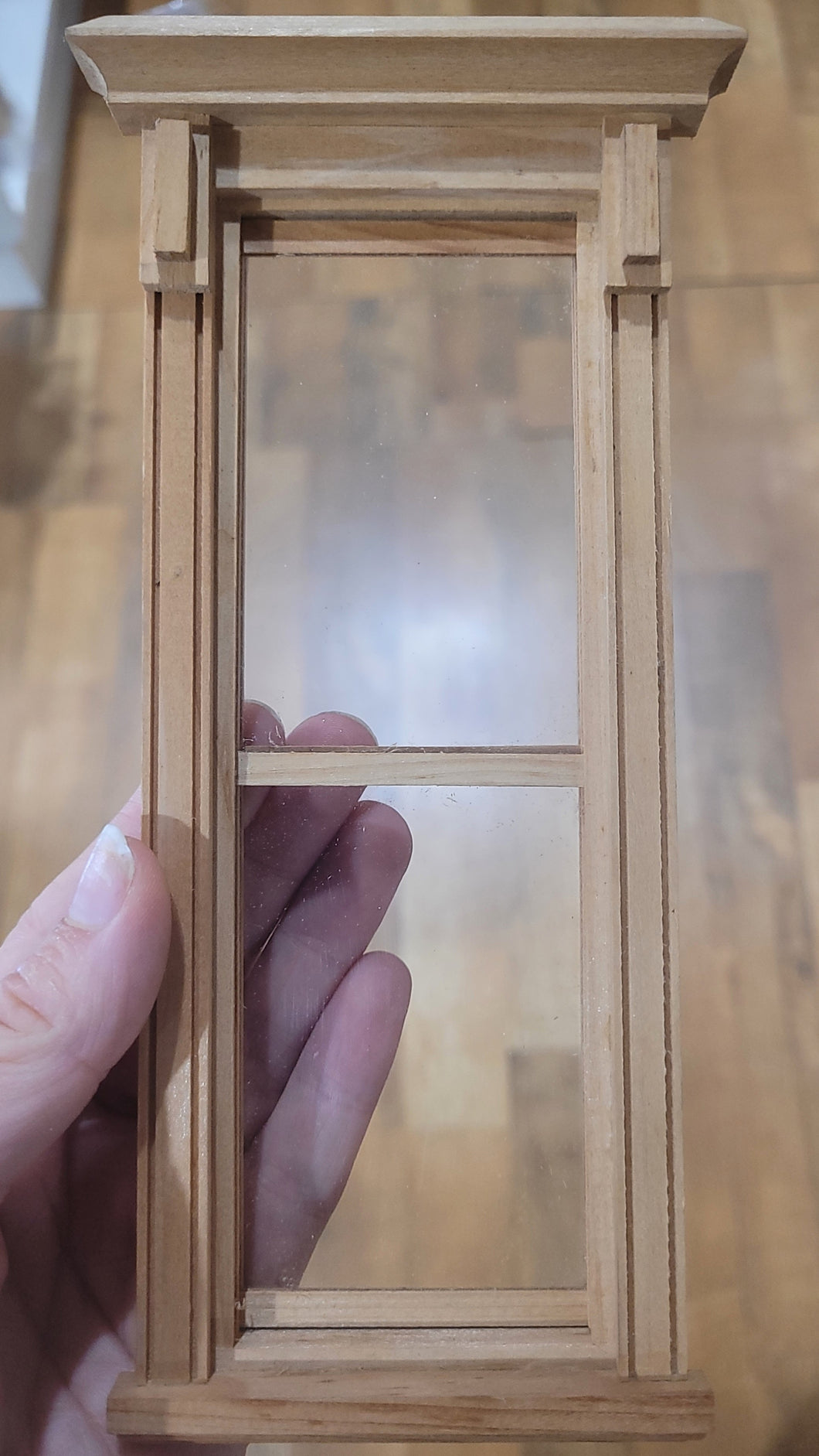 Dollhouse Miniature ~ 1:12 Scale, Tall Narrow Working Window with Straight Pediment
