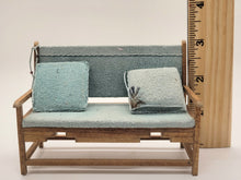 Load image into Gallery viewer, Dollhouse Miniature ~ 1:12 Scale, 3pc Living Room Set Including Sofa, Chair, and Leather Drum Table
