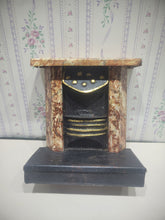 Load image into Gallery viewer, Vintage Metal Fireplace with Marble-Style Mantle
